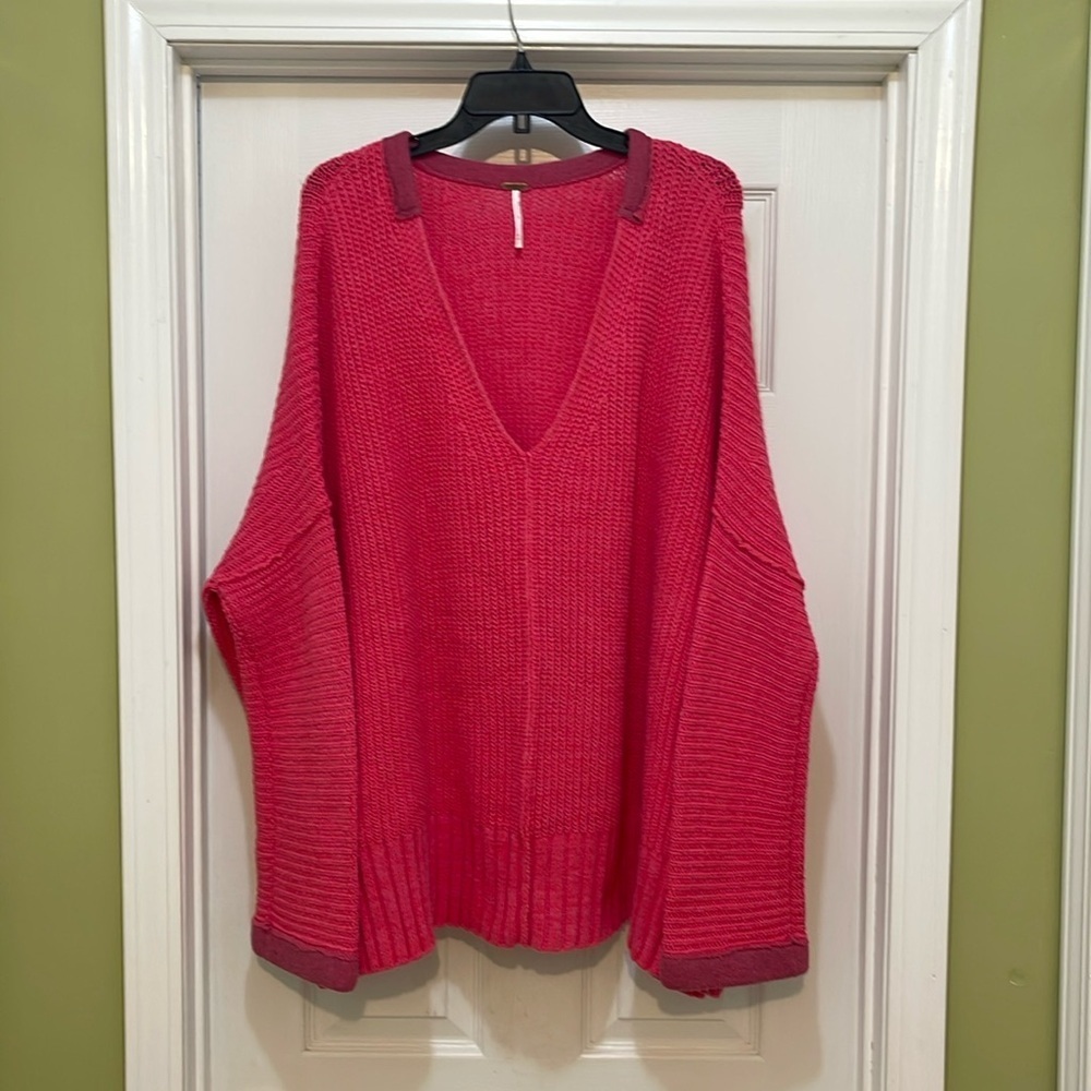 Free People - Take Me Over V- neck sweater oversized - slouchy M/L